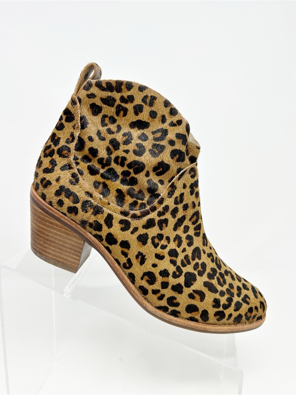 UGG Kingsburg Ankle Booties Brown Leopard Print Western Block Heel Size 7